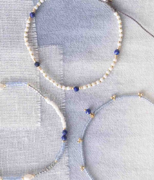 A Beautiful Story  Spice Lapis Lazuli GC Anklet Blue Gold colored