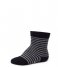 Bonnie Doon  Basic Stripe Sock Organic Black