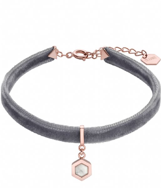 CLUSE  Amourette Marble Pendant Bracelet rose gold plated grey velvet (CLJ3001)