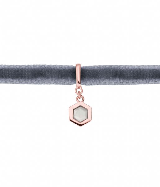 CLUSE  Amourette Marble Pendant Bracelet rose gold plated grey velvet (CLJ3001)