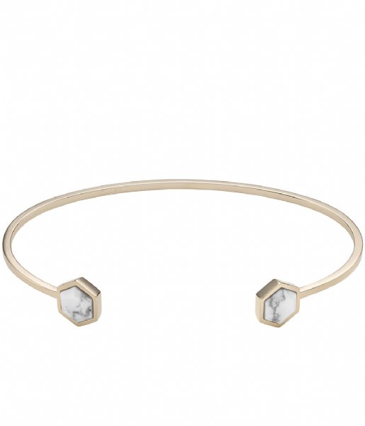 CLUSE  Idylle Hexagons Open Cuff Bracelet gold plated marble (CLJ11003)