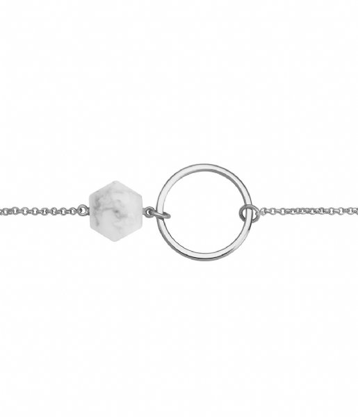 CLUSE  Idylle Open Circle Marble Hexagon Chain Bracelet silver color (CLJ12008)