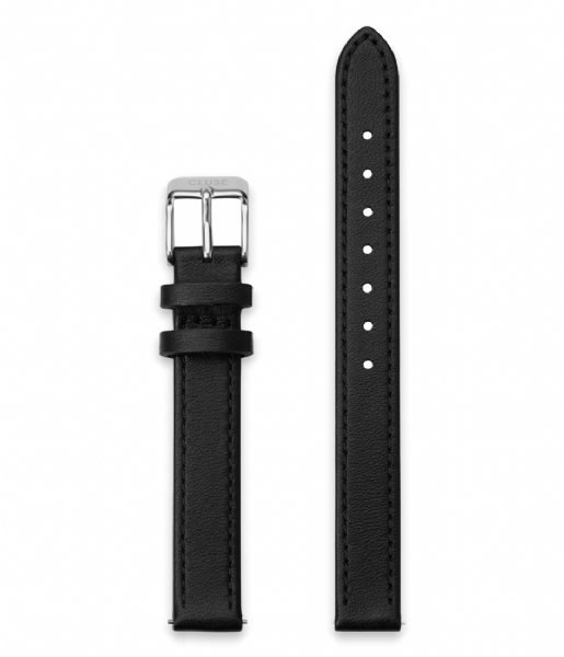 CLUSE  Strap 12 mm Leather Silver Colored Black (CS12001)