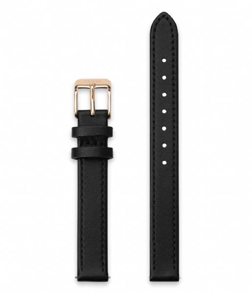 CLUSE  Strap 12 mm Leather Rosegold colored Black (CS12003)