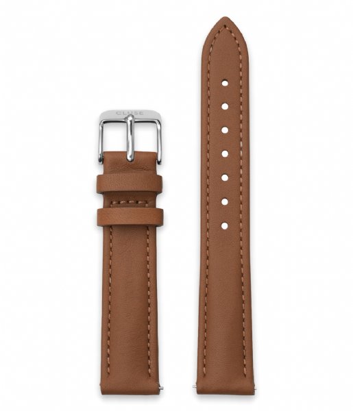 CLUSE  Strap 16 mm Leather Silver Colored Caramel (CS12230)