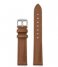 CLUSEStrap 16 mm Leather Silver Colored Caramel (CS12230)