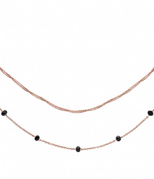 CLUSE  Essentiele Set of Two Necklaces Black Crystals rose gold color (CLJ20007)