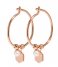 CLUSE  Essentiele Hexagon and Pearl Charm Hoop Earrings rose gold plated (CLJ50002)