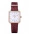 CLUSE  La Tetragone Leather Rose Gold Plated White Pearl white pearl dark red alligator (CW0101207029)