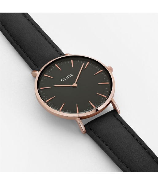 CLUSE  Boho Chic Leather Rose Gold Plated Black rose gold plated black black (CW0101201011)
