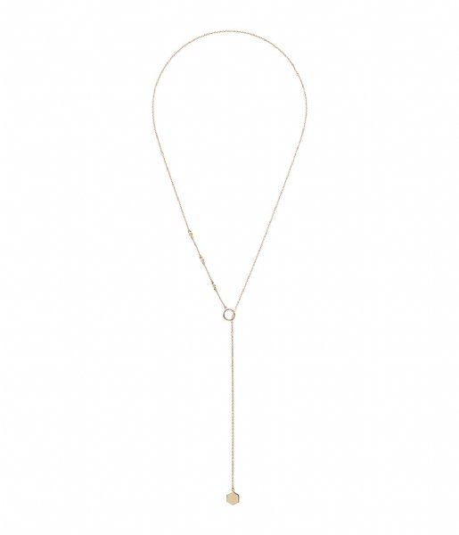 CLUSE  Essentielle Hexagon Charm Lariat Necklace gold plated (CLJ21013)