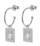 CLUSE  Force Tropicale Hoop Tag Pendant Earrings silver plated (CLJ52019)