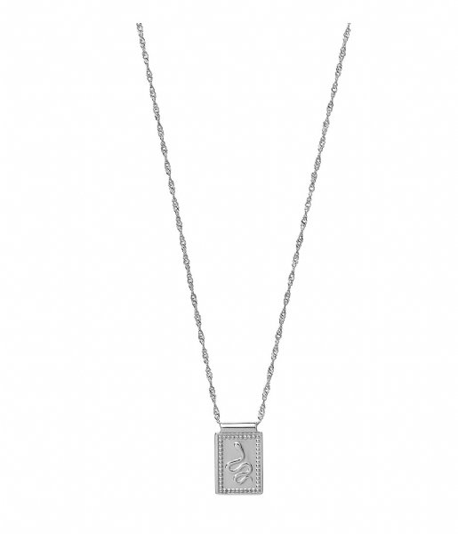 CLUSE  Force Tropicale Twisted Chain Tag Pendant Necklace silver plated (CLJ22014)