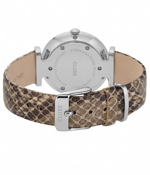 CLUSE  Triomphe Silver Colored White Pearl soft grey python (CL61009)