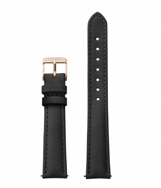 CLUSE  Strap 16 mm Leather black rose gold plated (CS1408101024)