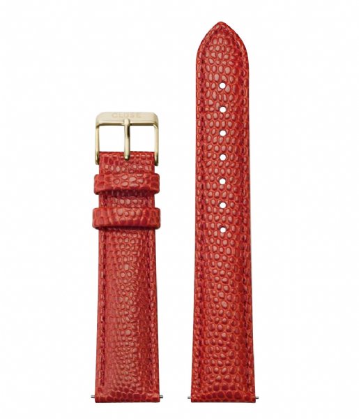 CLUSE  Strap leather 18 mm Gold colored Lizard coral (CS12307)