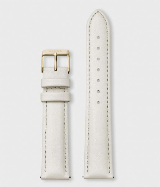 CLUSE  Strap leather 18 mm Gold colored Off white (CS12308)