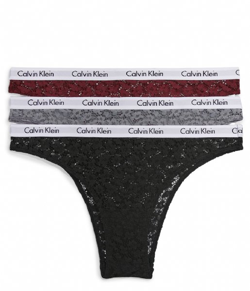 Calvin Klein  Brazilian 3-Pack Black Grey Deeprouge (BP7)