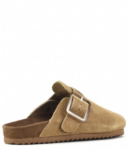 Colors of California  Cow Suede Bio Sabot With Buckle Tan (TAN)