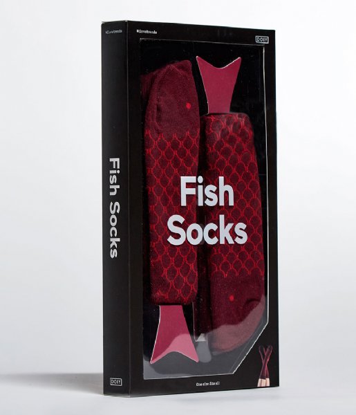 DOIY  Fish Socks burgundy