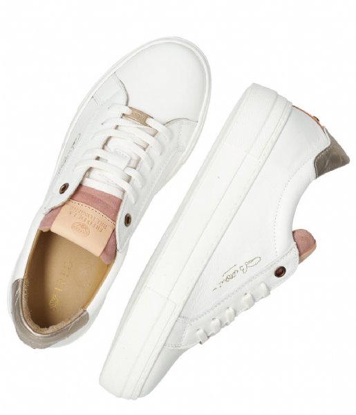 Fred de la Bretoniere  FRS0874 Sneaker Mix Leather Croco White Rose Combi (3049)