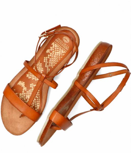 Fred de la Bretoniere  Sandal With Cork Footbed brown