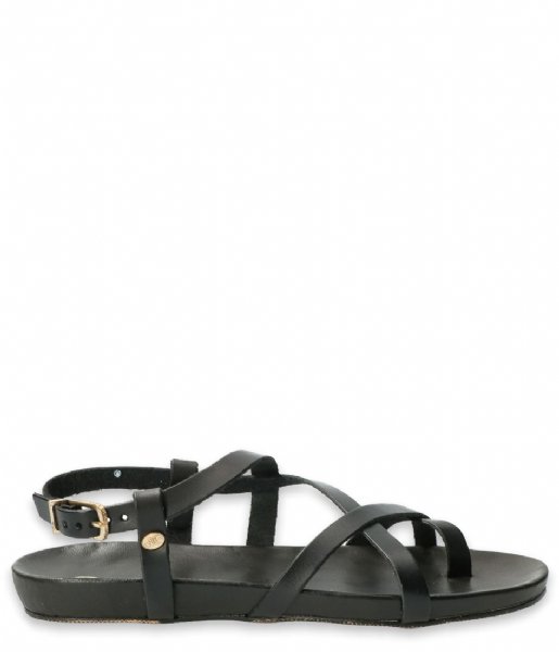 Fred de la Bretoniere  Sandal With Covered Footbed Nat Dyed Smooth Leather Black (0009)