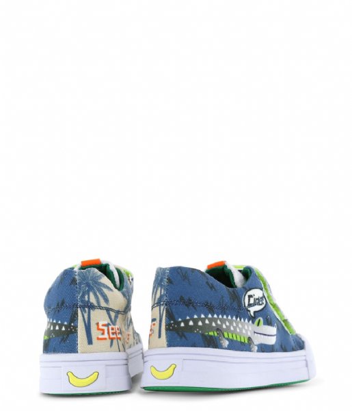 Go Bananas  Croco Velcrow Sneakers Blue Beige
