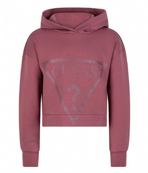 Guess  Girls Hooded Long Sleeve Active Top Wine Cellar (G5C3)