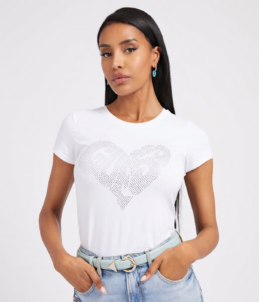 Guess  Short Sleeve Guess Heart R3 Pure White (G011)