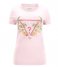 Guess  Short Sleeve Crewneck Triangle Flowers Tee Calm Pink (G65T)