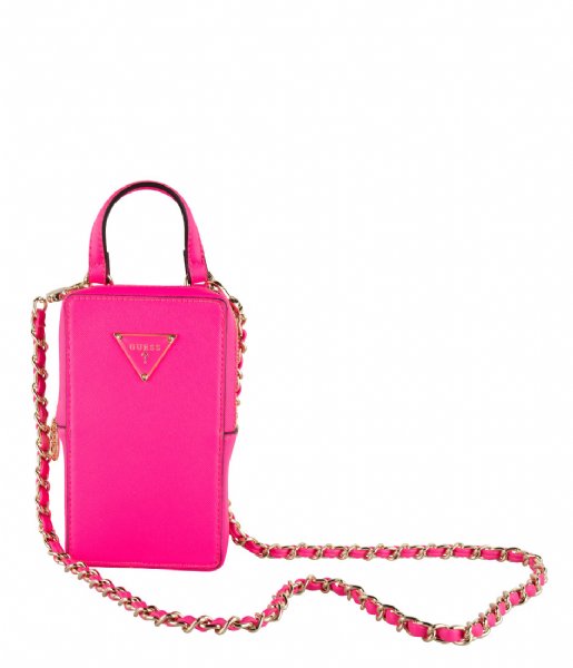 Guess  Mobile Pouch Keychain neon pink