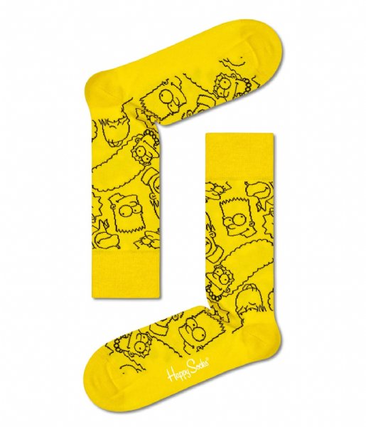 Happy Socks  The Simpsons Family Socks Geel (2200)