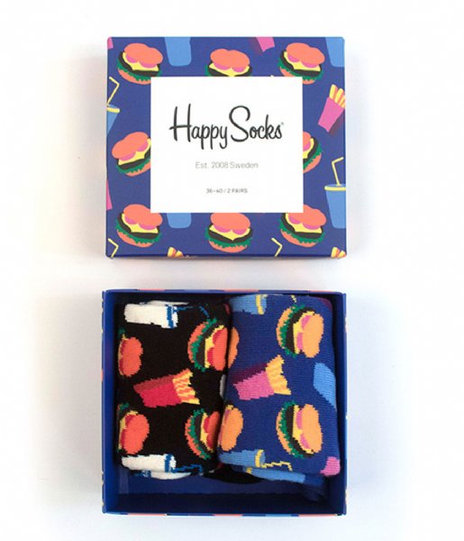 Happy Socks  SMU 2-pack Hamburger Gift Box hamburger (6000)