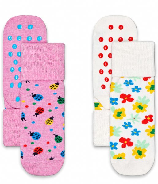 Happy Socks  2-Pack Kids Ladybug Anti Slip Socks Ladybug (3000)