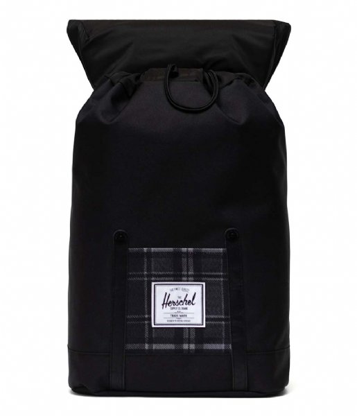 Herschel Supply Co.  Retreat Backpack 15 inch Black Grayscale Plaid (5679)