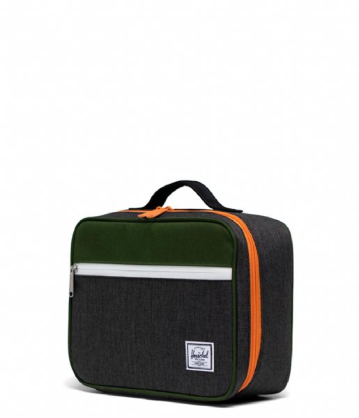 Herschel Supply Co.  Pop Quiz Lunch Box Black Crosshatch Forest Elf Sun Orange (5721)