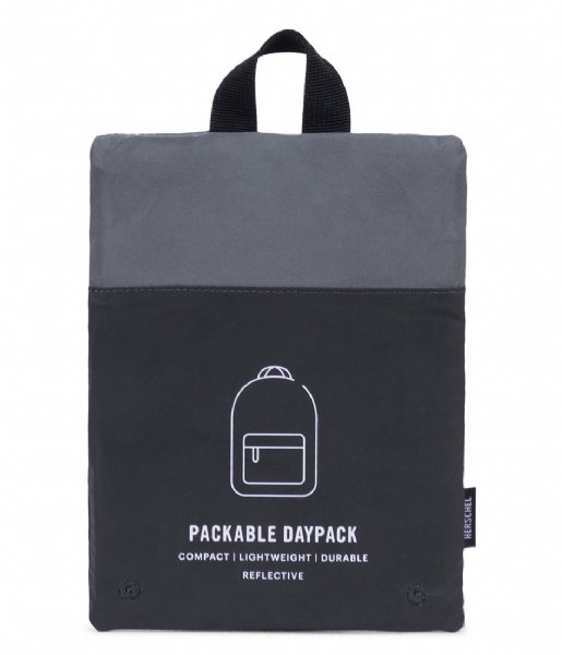 Herschel Supply Co.  Packable Daypack silver colored reflective/black reflective (01900)