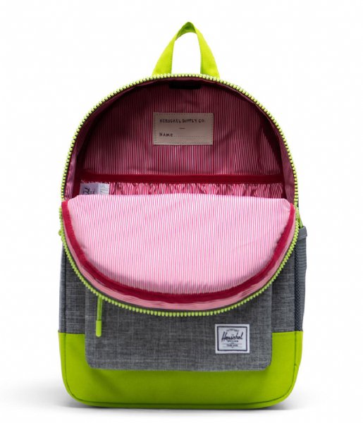 Herschel Supply Co.  Heritage Youth raven crosshatch lime green (03024)