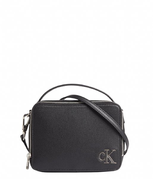 Calvin Klein Minimal Monogram Camera Bag 18 Black | The Little Green Bag