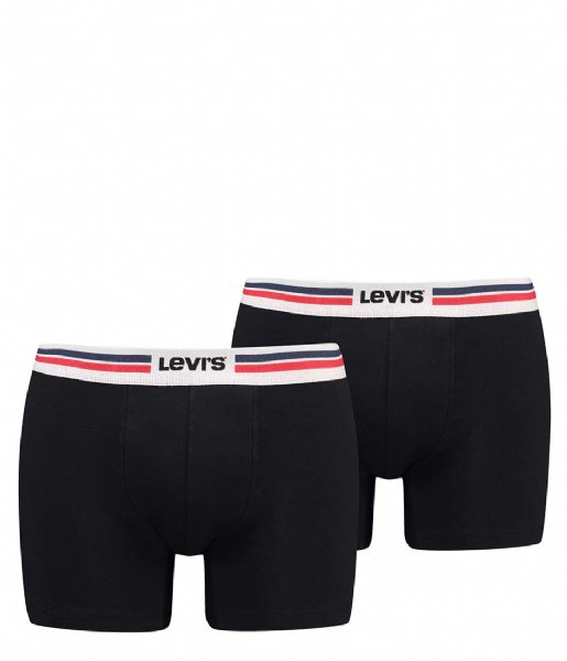 Levi's  Placed Sportswear Logo Boxer Brief Organic 2-Pack Black Grey Melange (001)