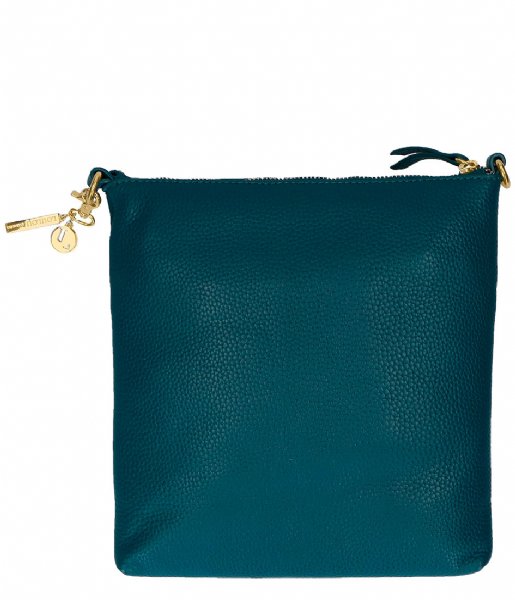LouLou Essentiels  Bag Beau Veau Gold Colored petrol blue (057)