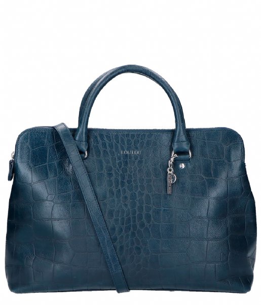 LouLou Essentiels  Bag Vintage Croco dark blue (050)