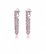 LUV AJ Ballier Chain Studs Pink Silver Plated