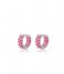 LUV AJ  Emerald Ballier Huggies Pink Silver Plated