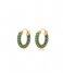 LUV AJ  Pave Amalfi Huggies Emerald Green Gold Plated