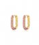 LUV AJ  Pave Chain Link Huggies Pink Gold Plated