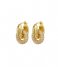 LUV AJ  The Pave Interlock Hoops Gold Plated
