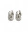 LUV AJ  The Pave Interlock Hoops Silver Plated