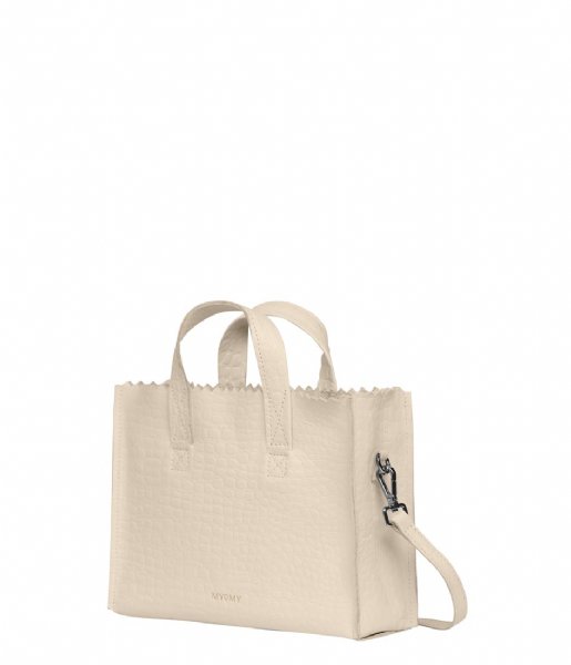 MYOMY  Paper Bag Handbag Mini Croco Off White (41)